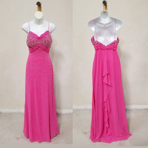 Hand Embellished Pink Evening Dress by an Artisan